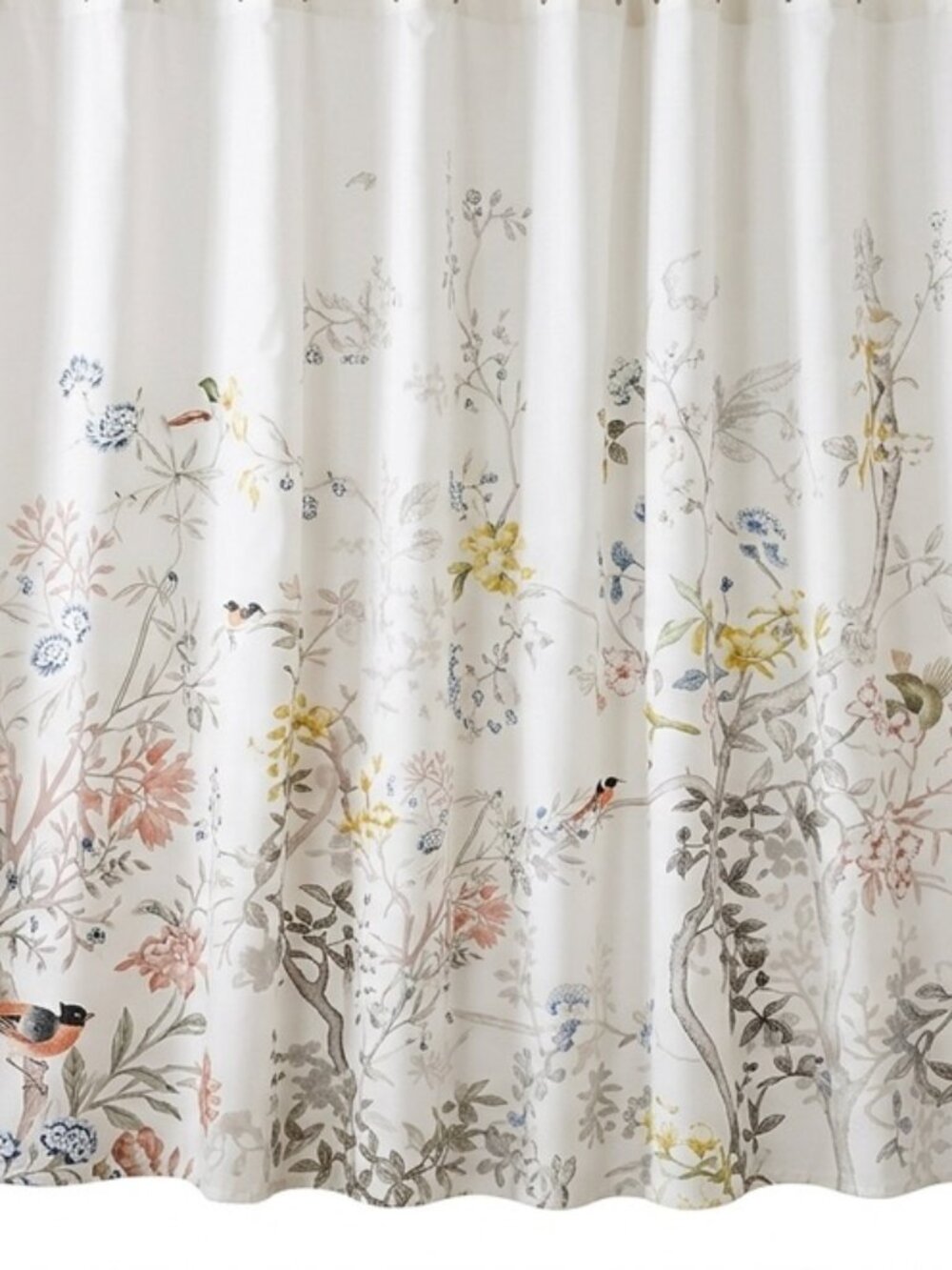 NWOT West Elm Shower Curtain Chinoiserie Print Cream Whimsy